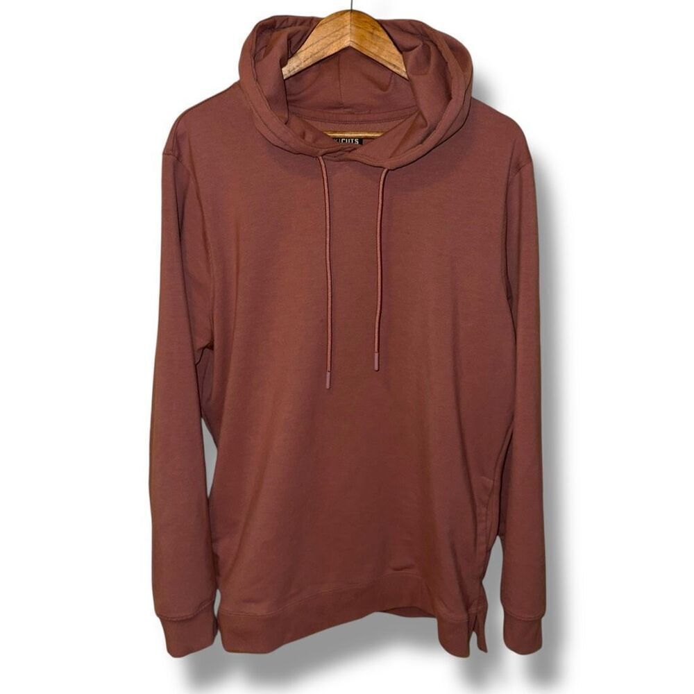 Cuts Split Hem Blush Red Pullover Hoodie Sz XL